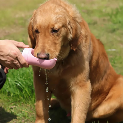 2-in-1 Hunde-Reiseflasche mit Futter- & Wasserspender